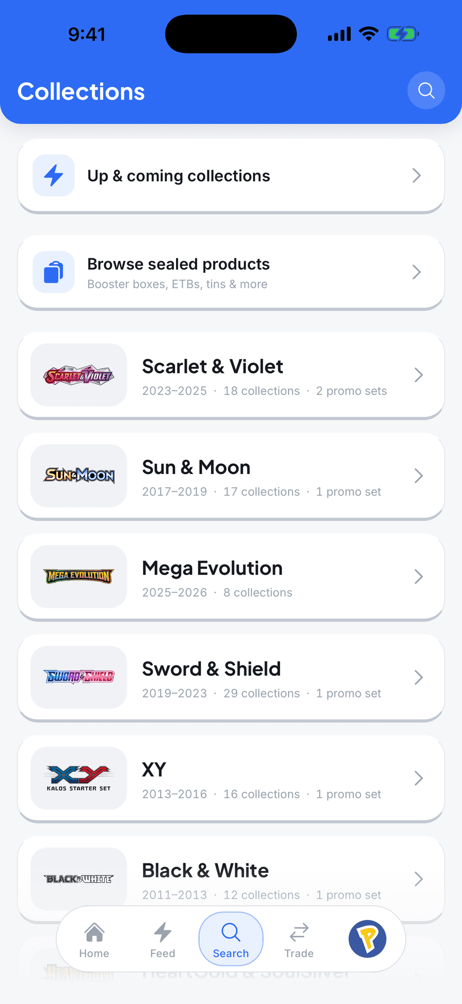 Browse collections by set and era